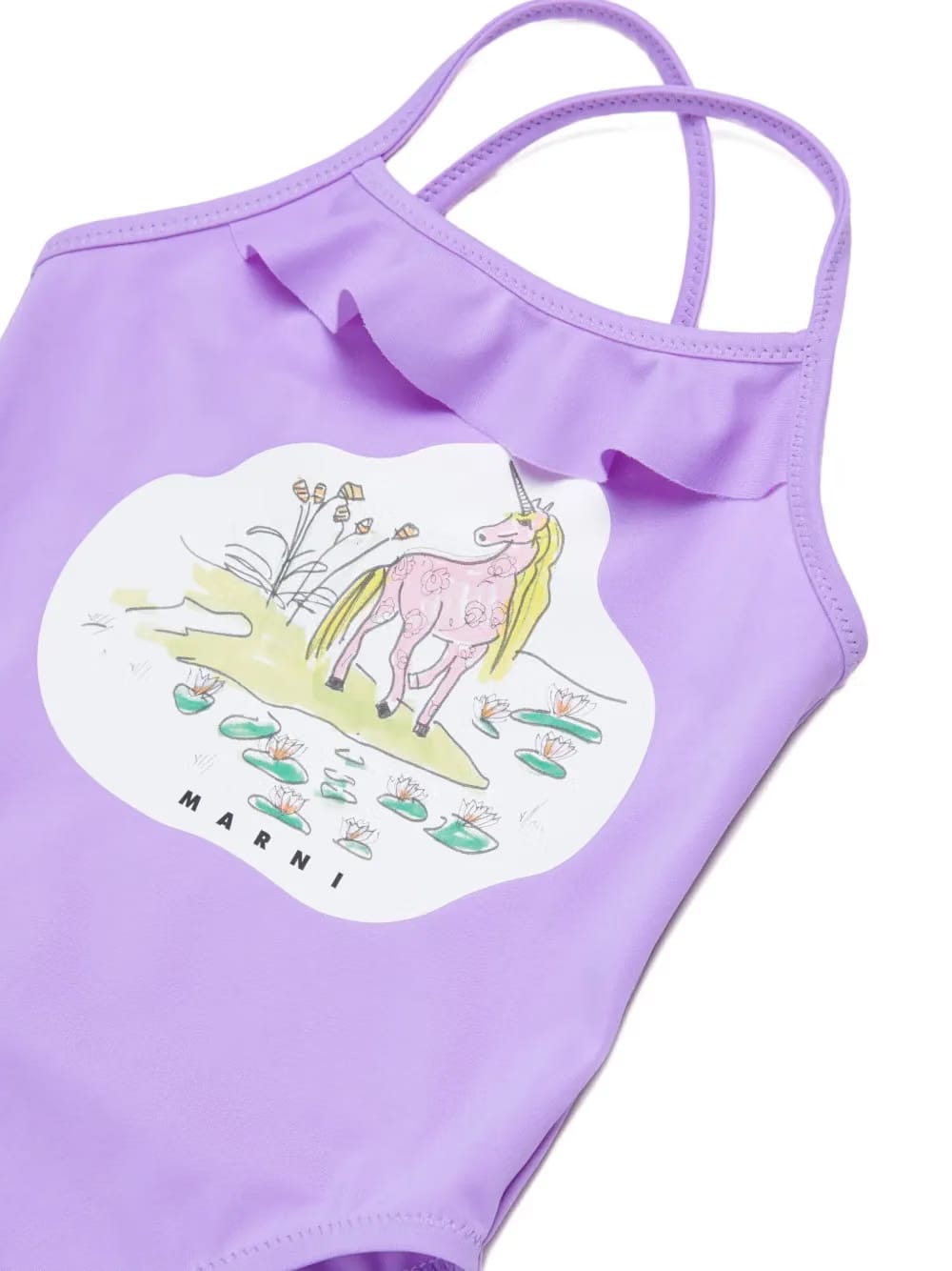 ruffled graphic swimsuit