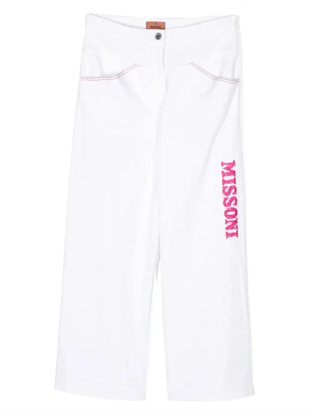 sequin-embellished logo straight-leg trousers
