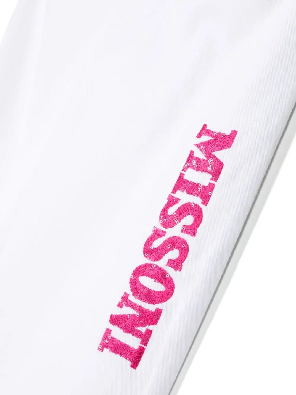 sequin-embellished logo straight-leg trousers