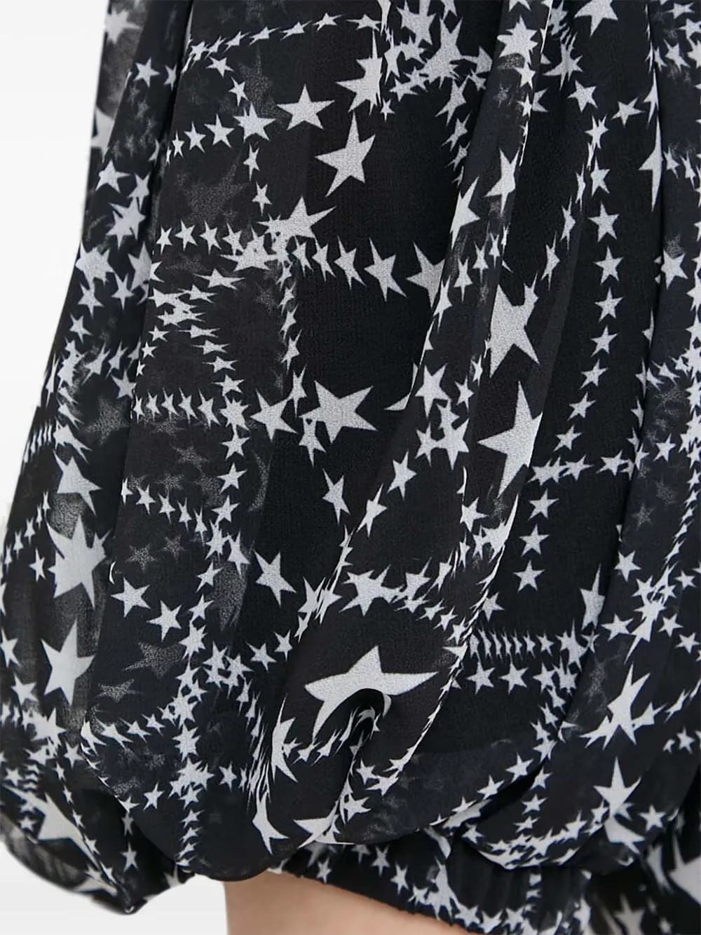 puff-sleeve star-print dress