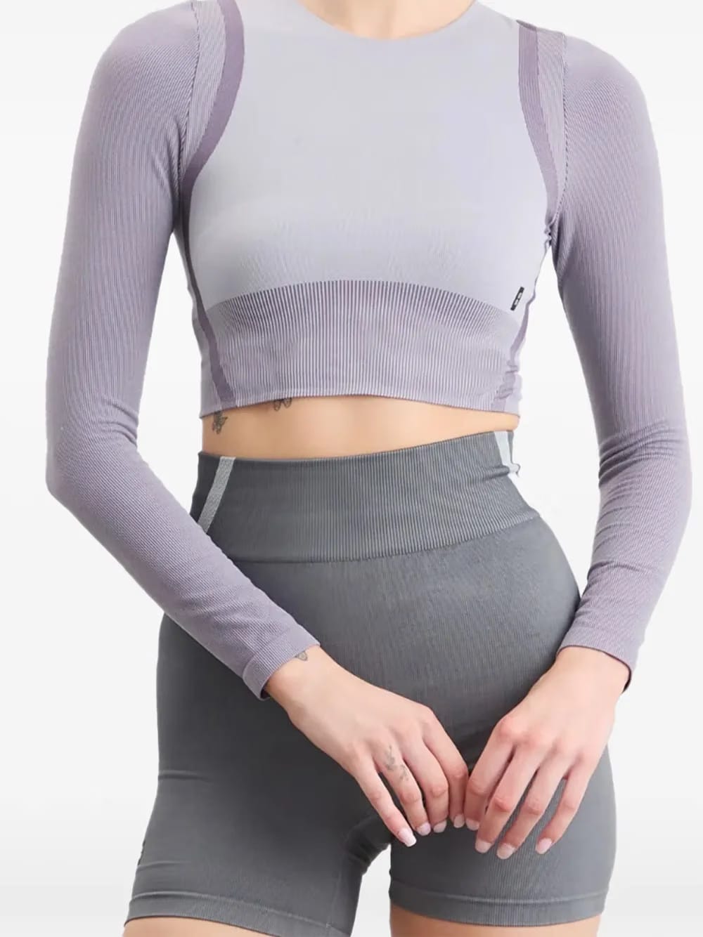 Studio knitted long-sleeve crop top