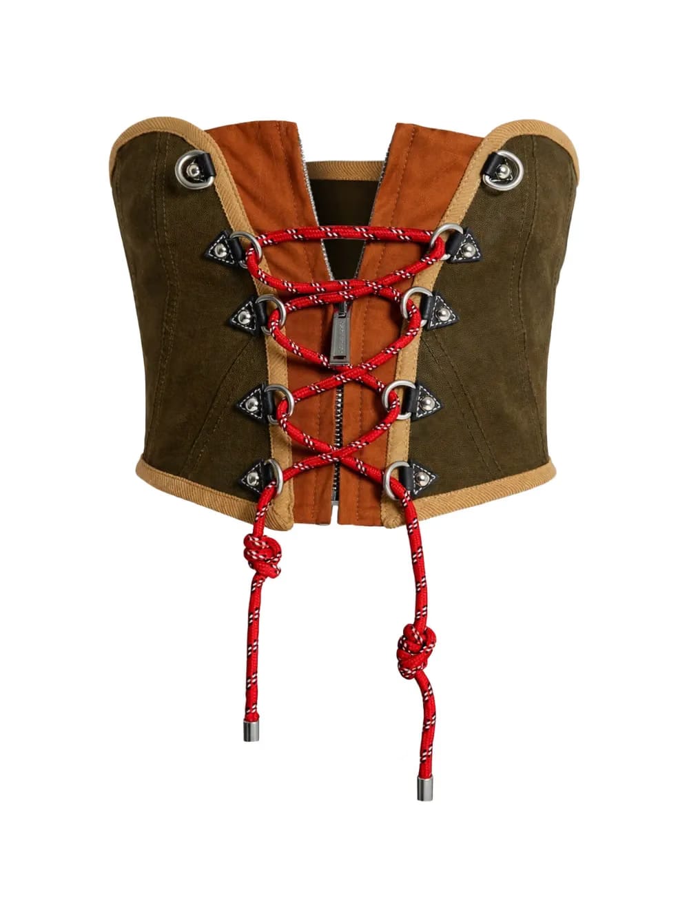 zip lace-up top