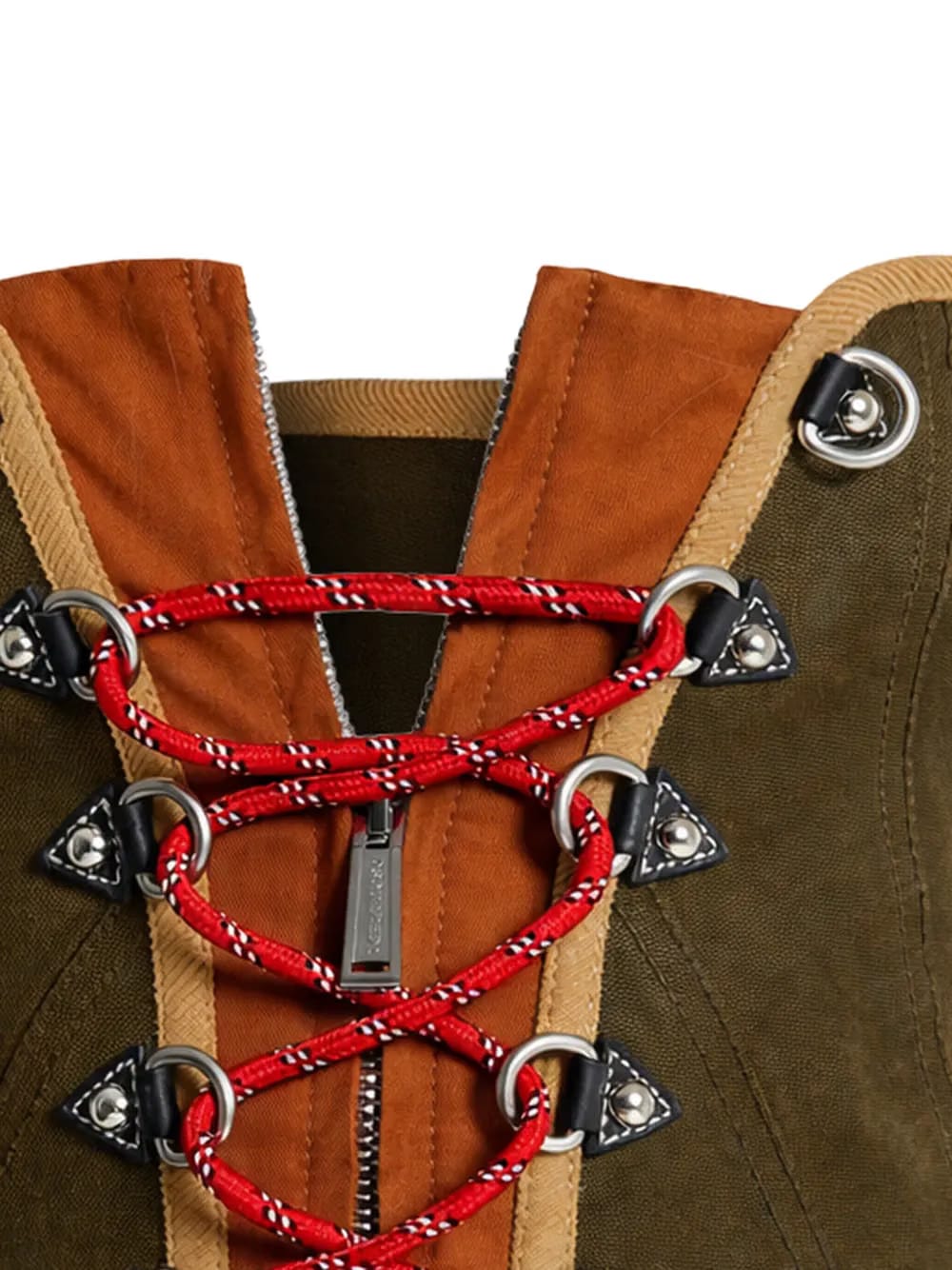 zip lace-up top
