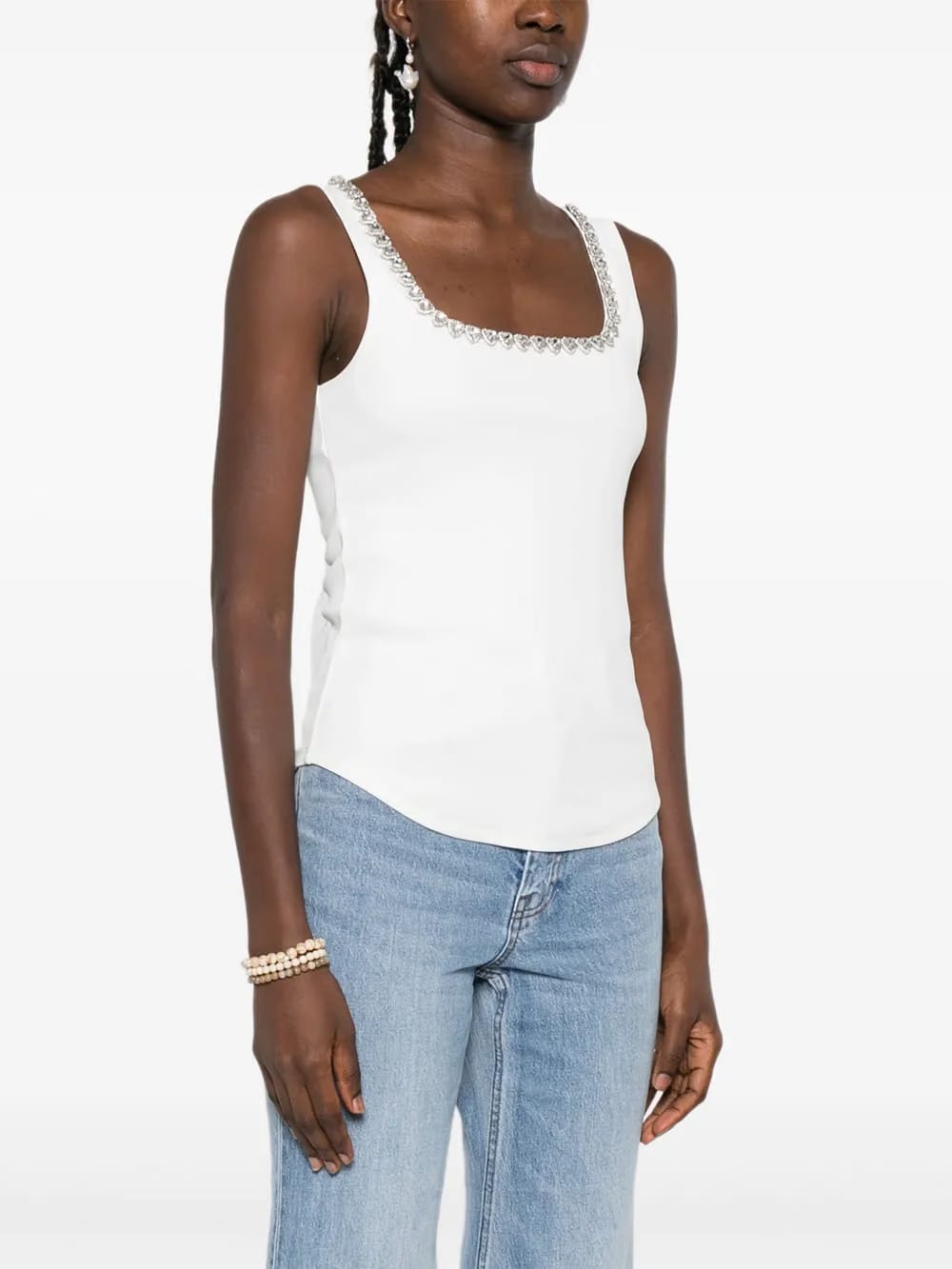 embellished neckline top