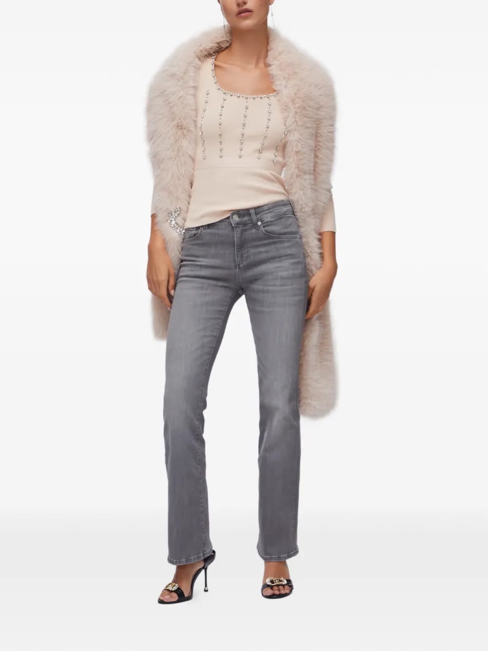 five-pocket high-rise bootcut jeans