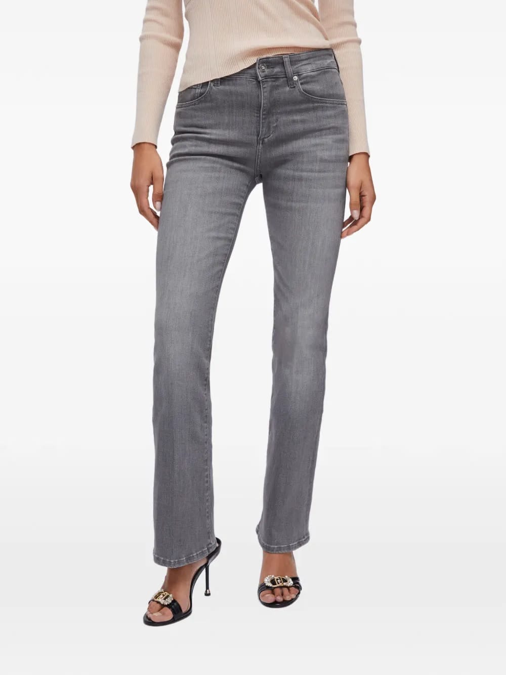five-pocket high-rise bootcut jeans