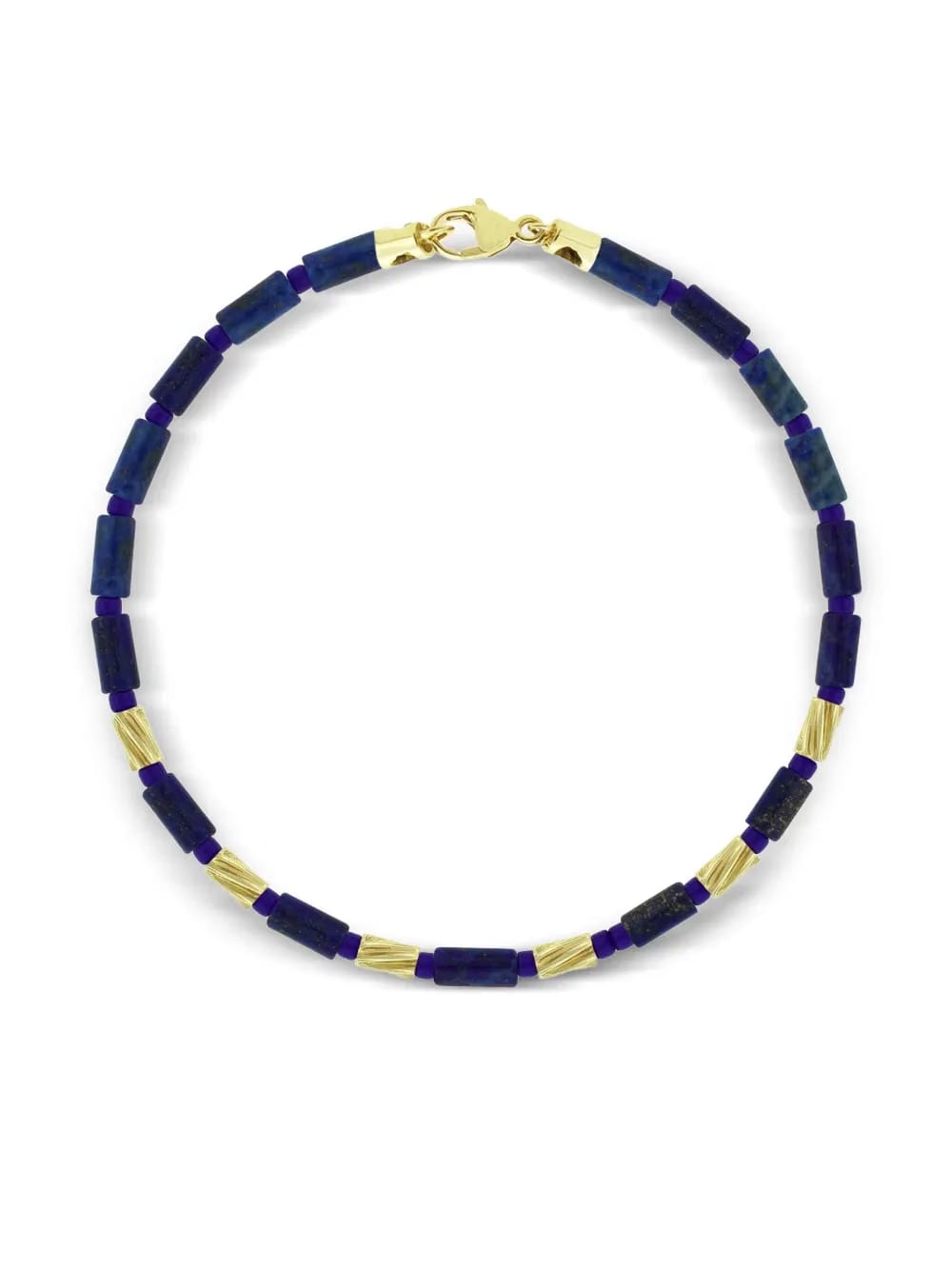 14K yellow gold lapis lazuli bracelet