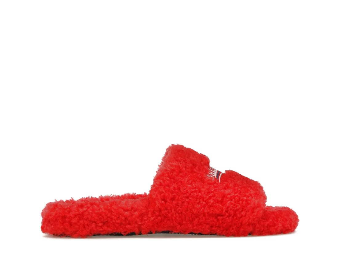 Balenciaga Furry Slide Red White (Women's)