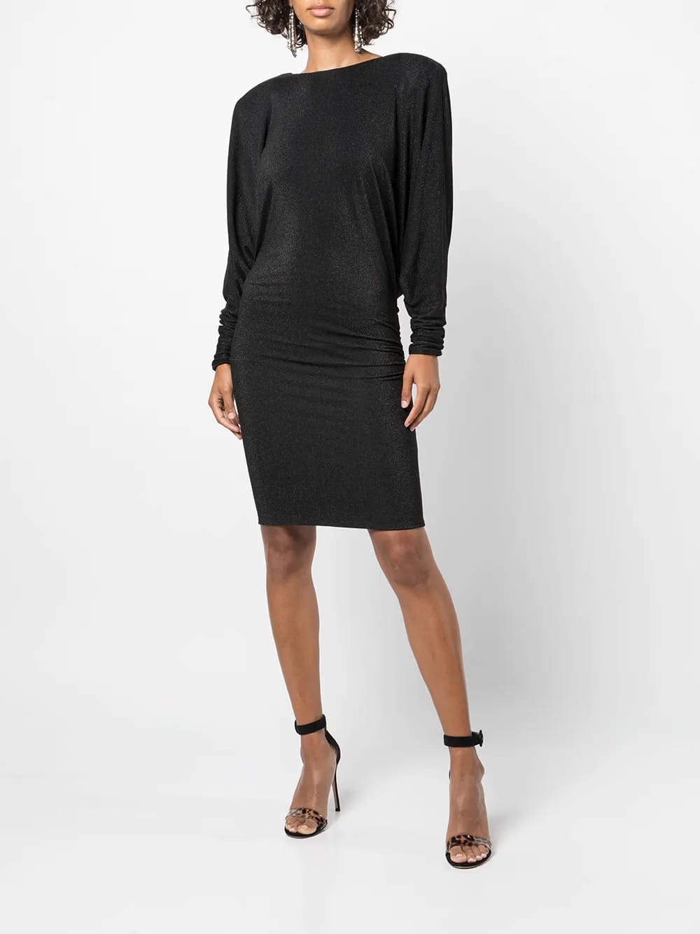 wide-shoulder knitted dress