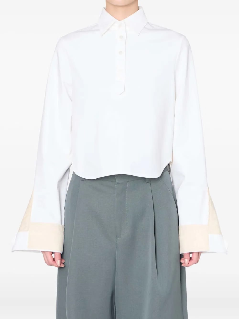 contrast-cuffs shirt