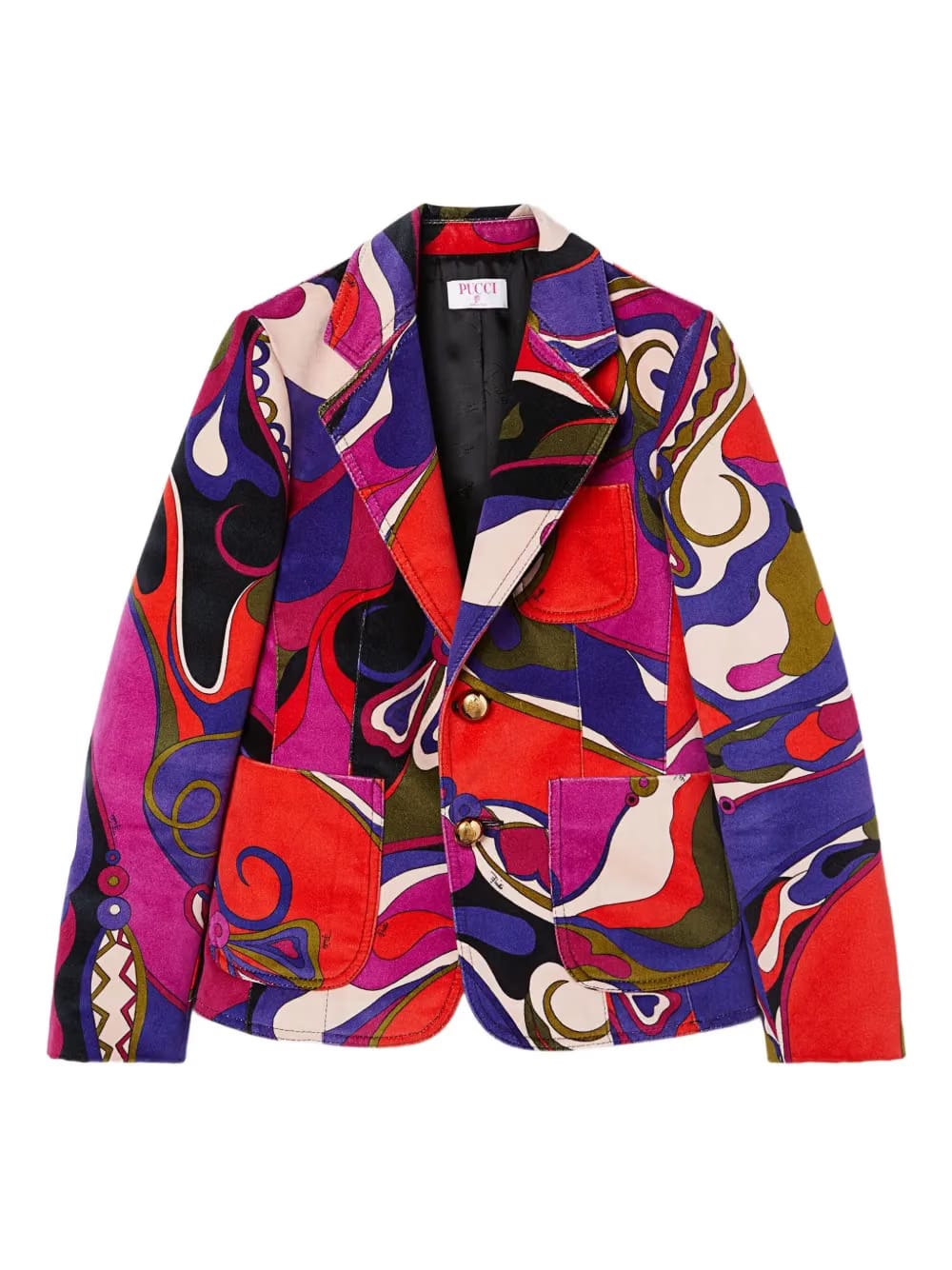 Orchidee print velvet jacket