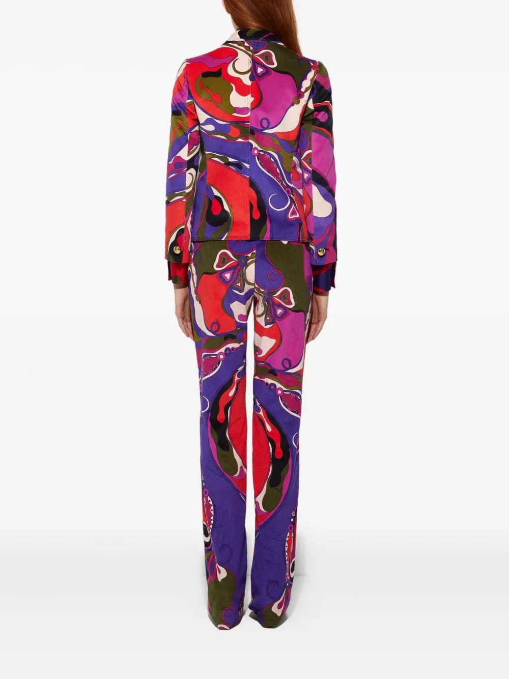 Orchidee print velvet jacket