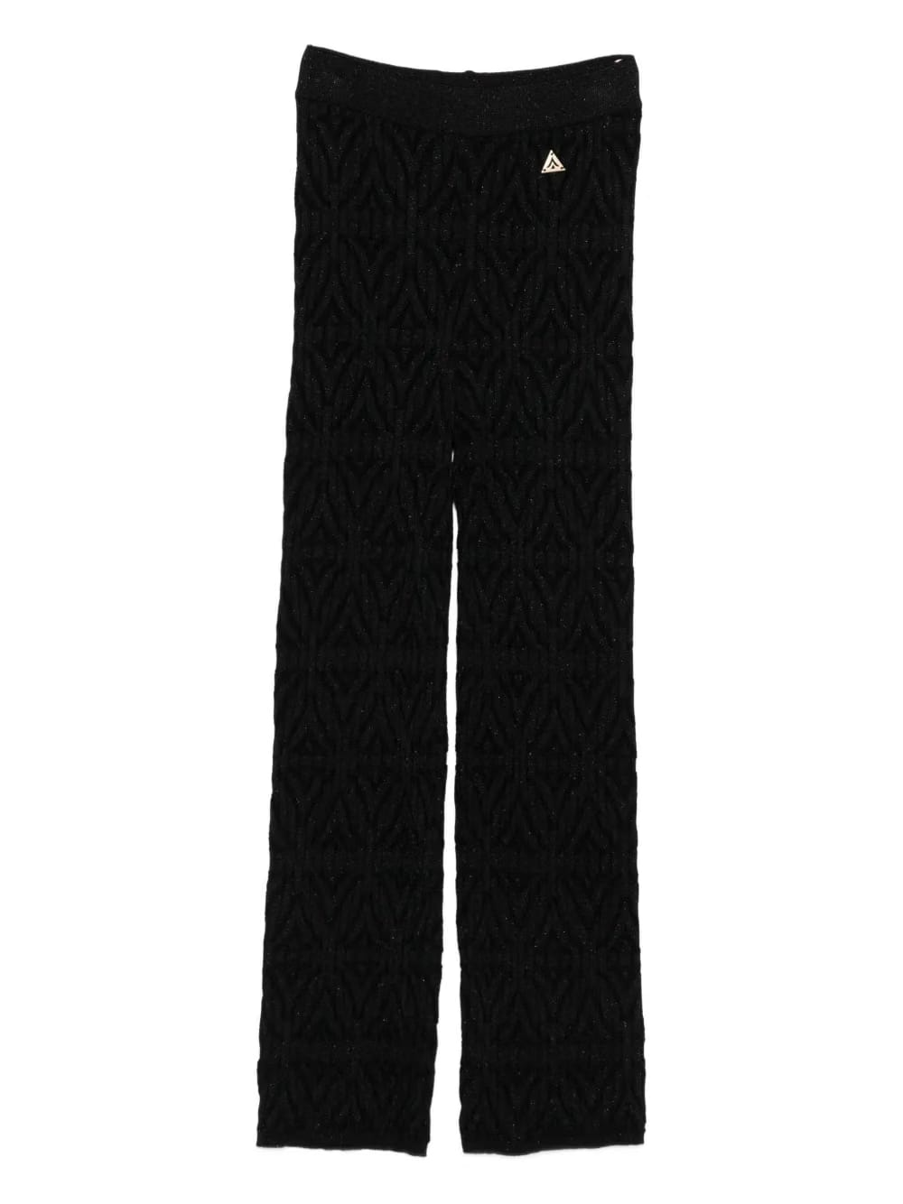 textured logo trousers