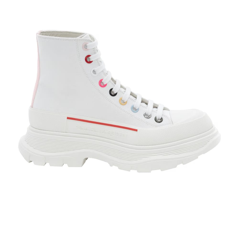 Alexander McQueen Wmns Tread Slick Boot 'White Multicolored Eyelets'