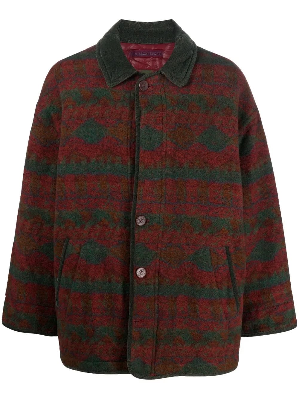 1980s argyle pattern wool coat
