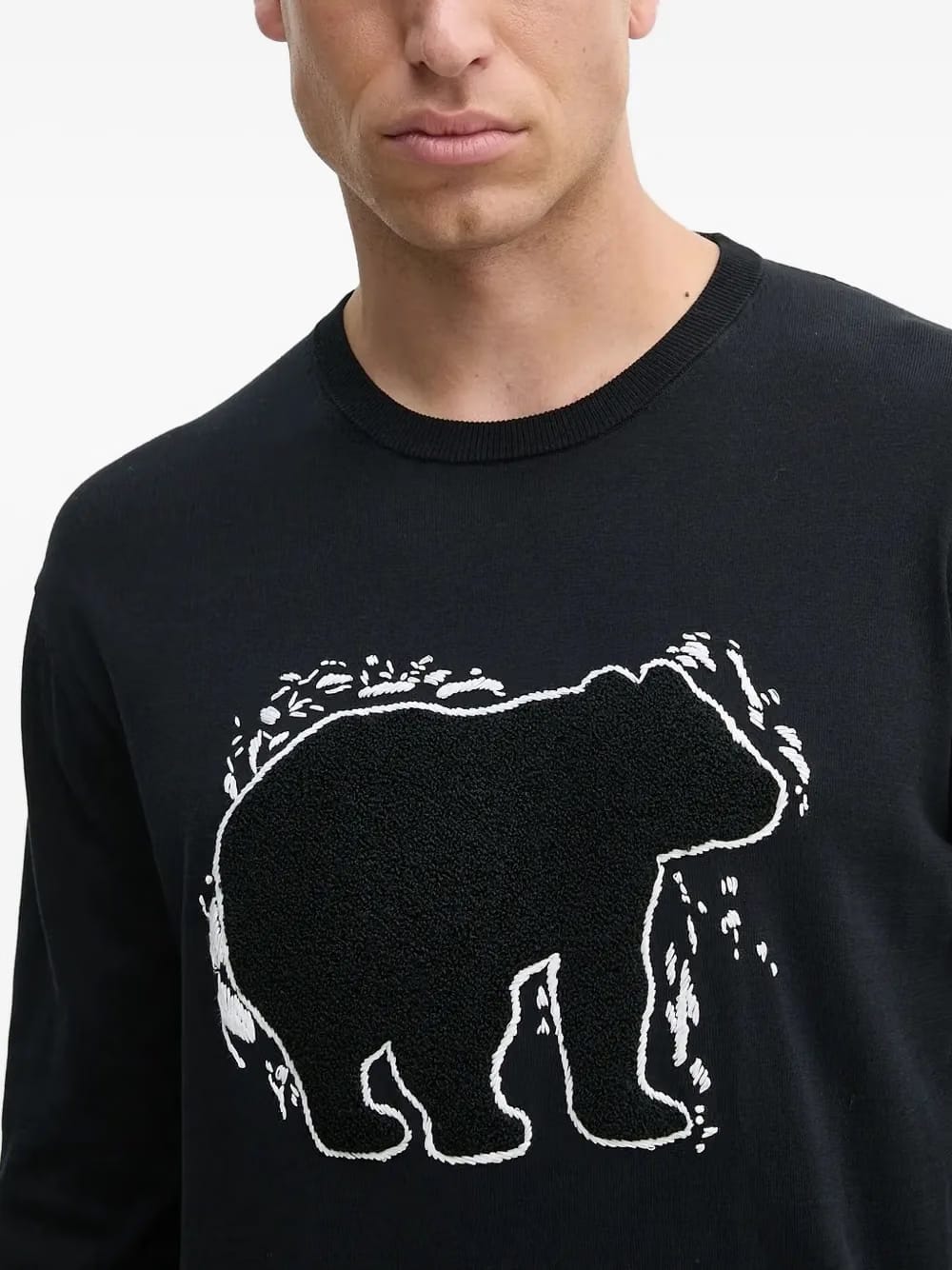 embroidered long-sleeve sweater