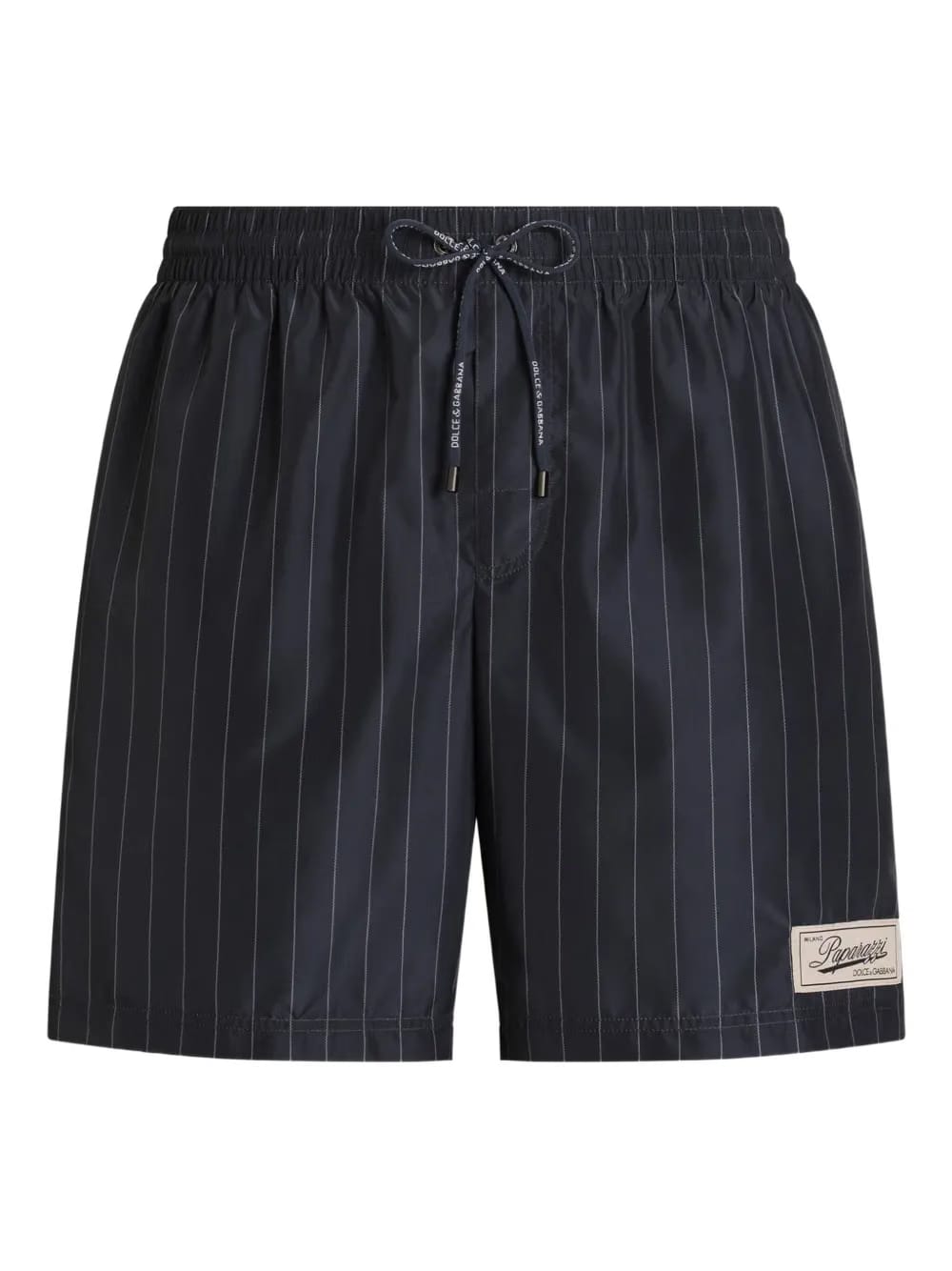 striped-pattern drawstring swim shorts