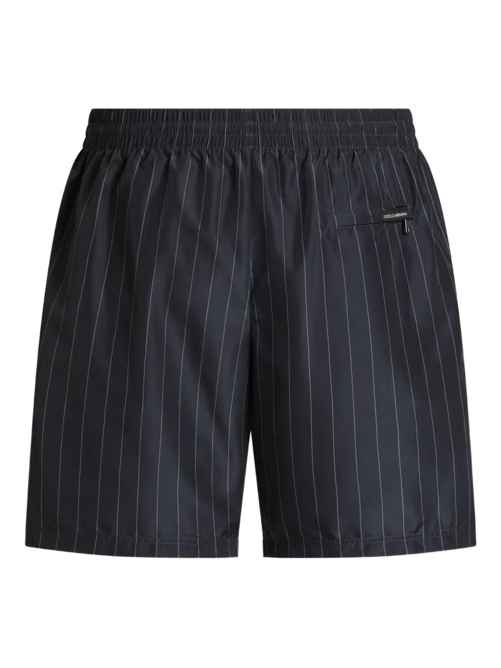 striped-pattern drawstring swim shorts