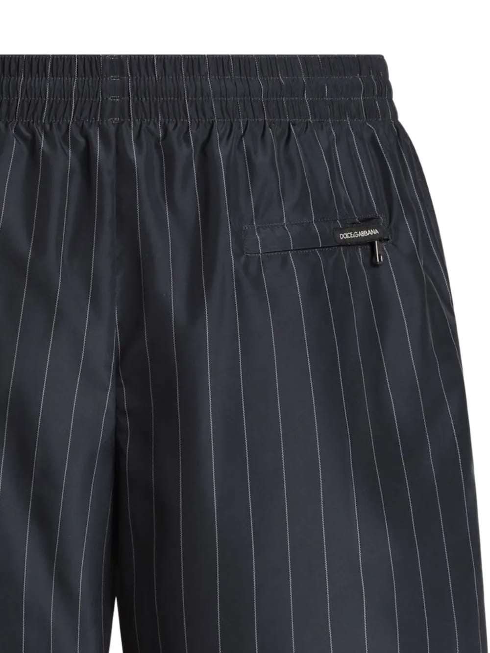 striped-pattern drawstring swim shorts