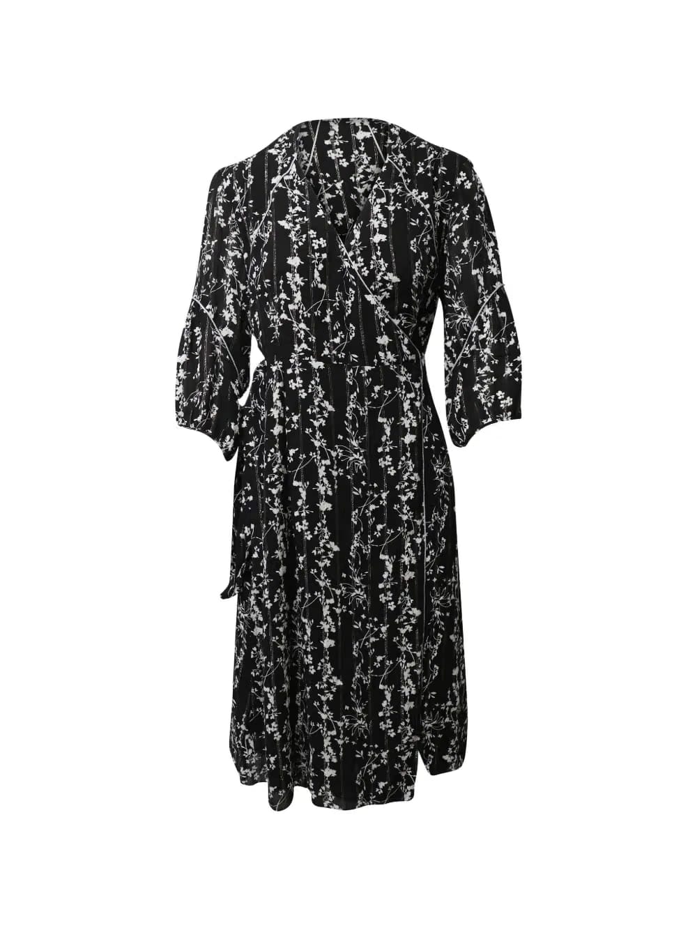 floral-pattern tie-waist midi dress