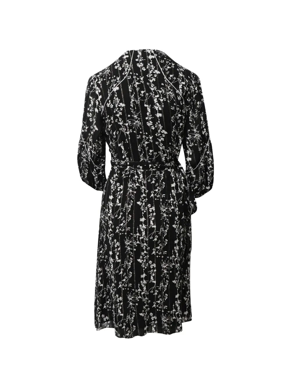 floral-pattern tie-waist midi dress