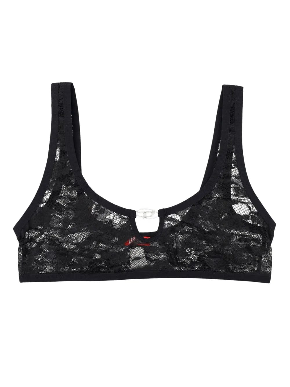 logo-plaque lace bralette