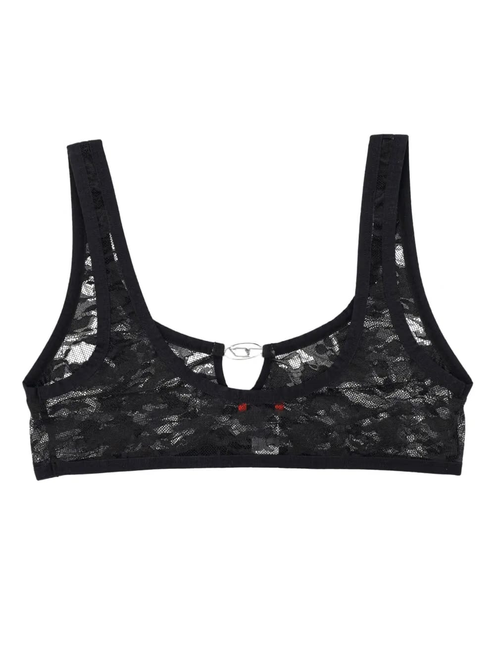 logo-plaque lace bralette