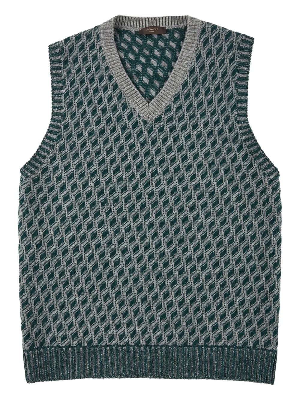 jacquard wool vest