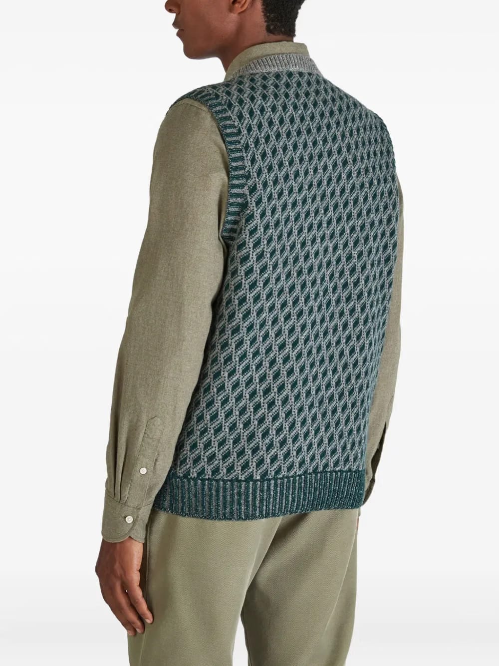 jacquard wool vest