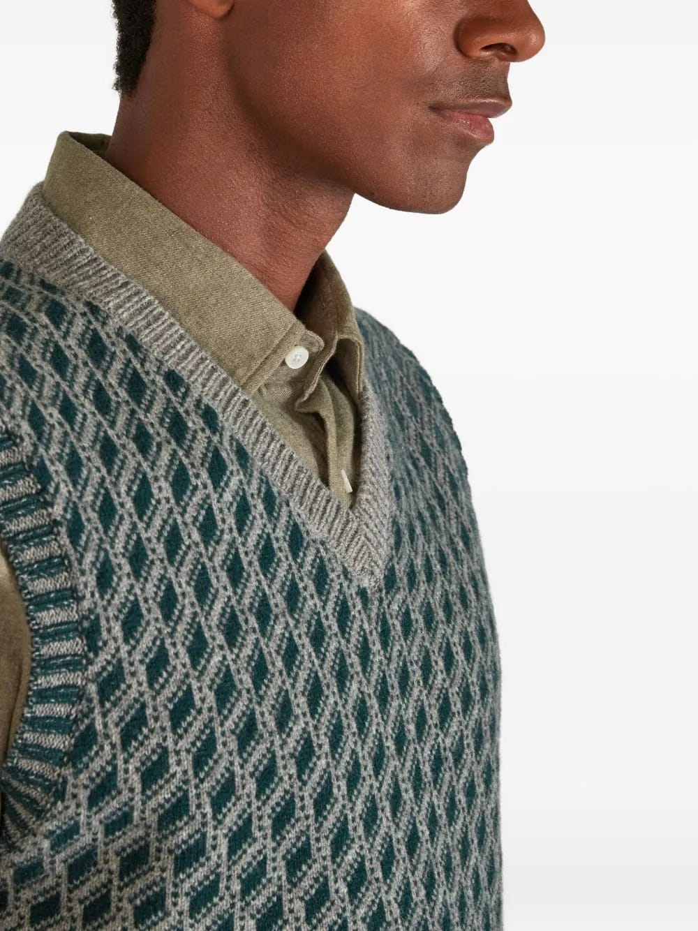 jacquard wool vest