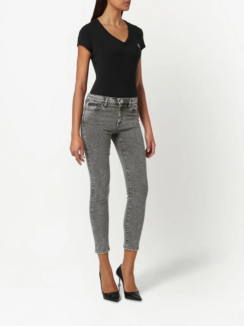 cropped skinny-cut jeans