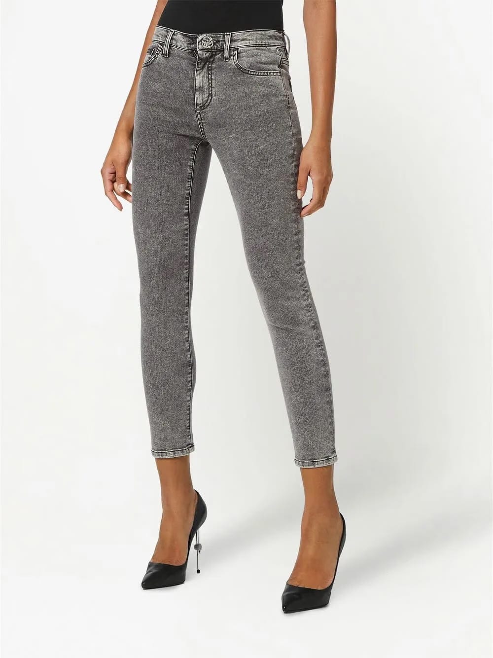 cropped skinny-cut jeans