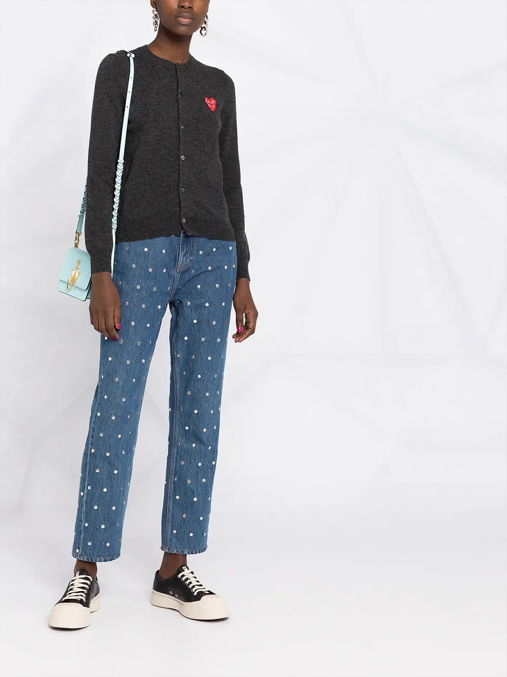 overlapping heart wool cardigan