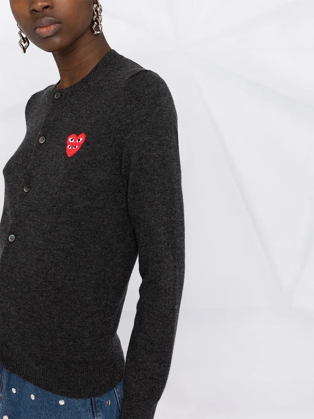 overlapping heart wool cardigan