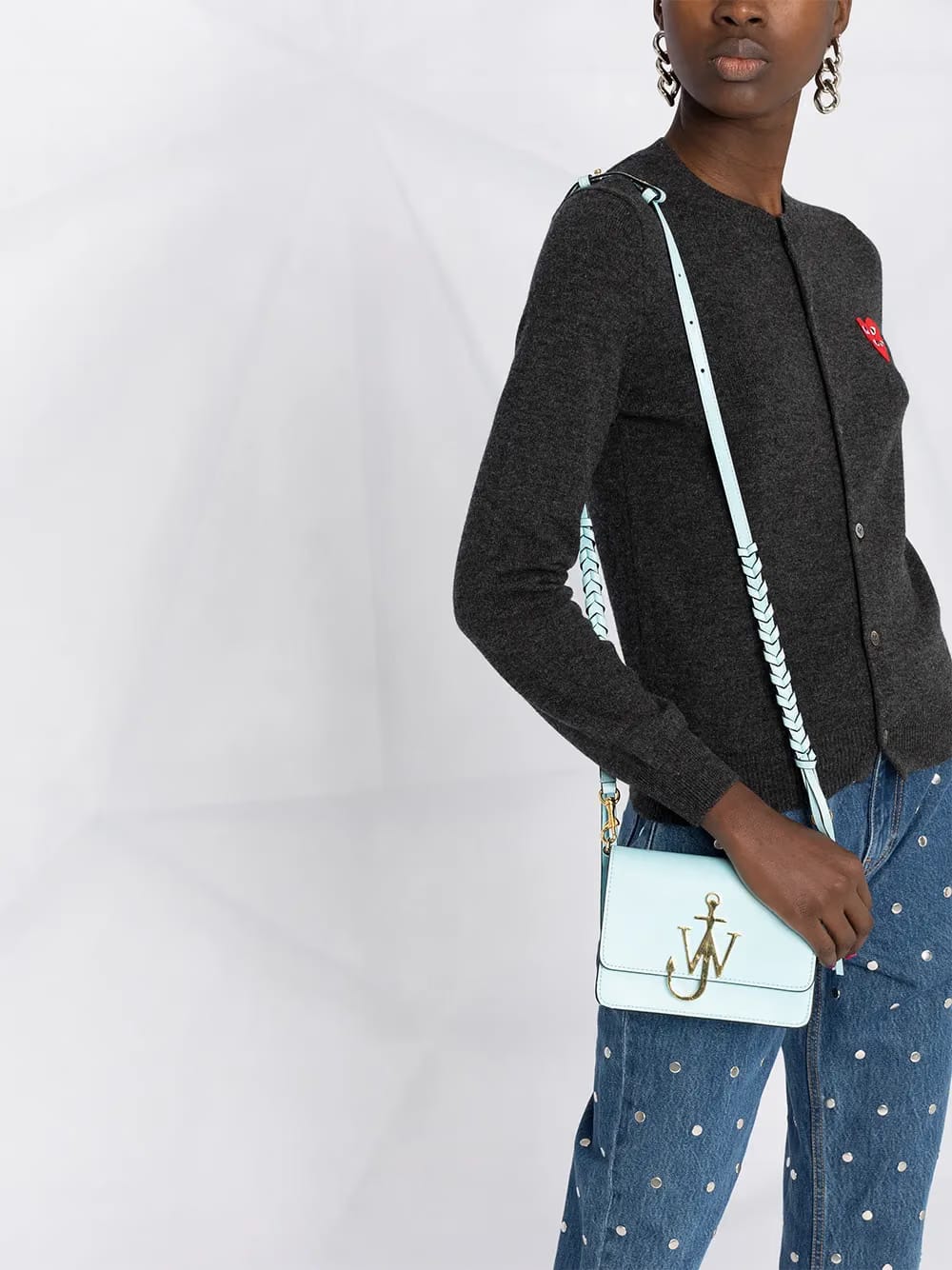 overlapping heart wool cardigan