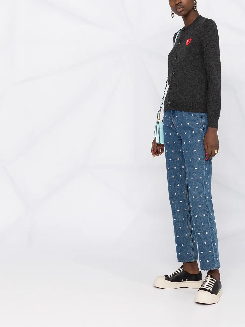 overlapping heart wool cardigan