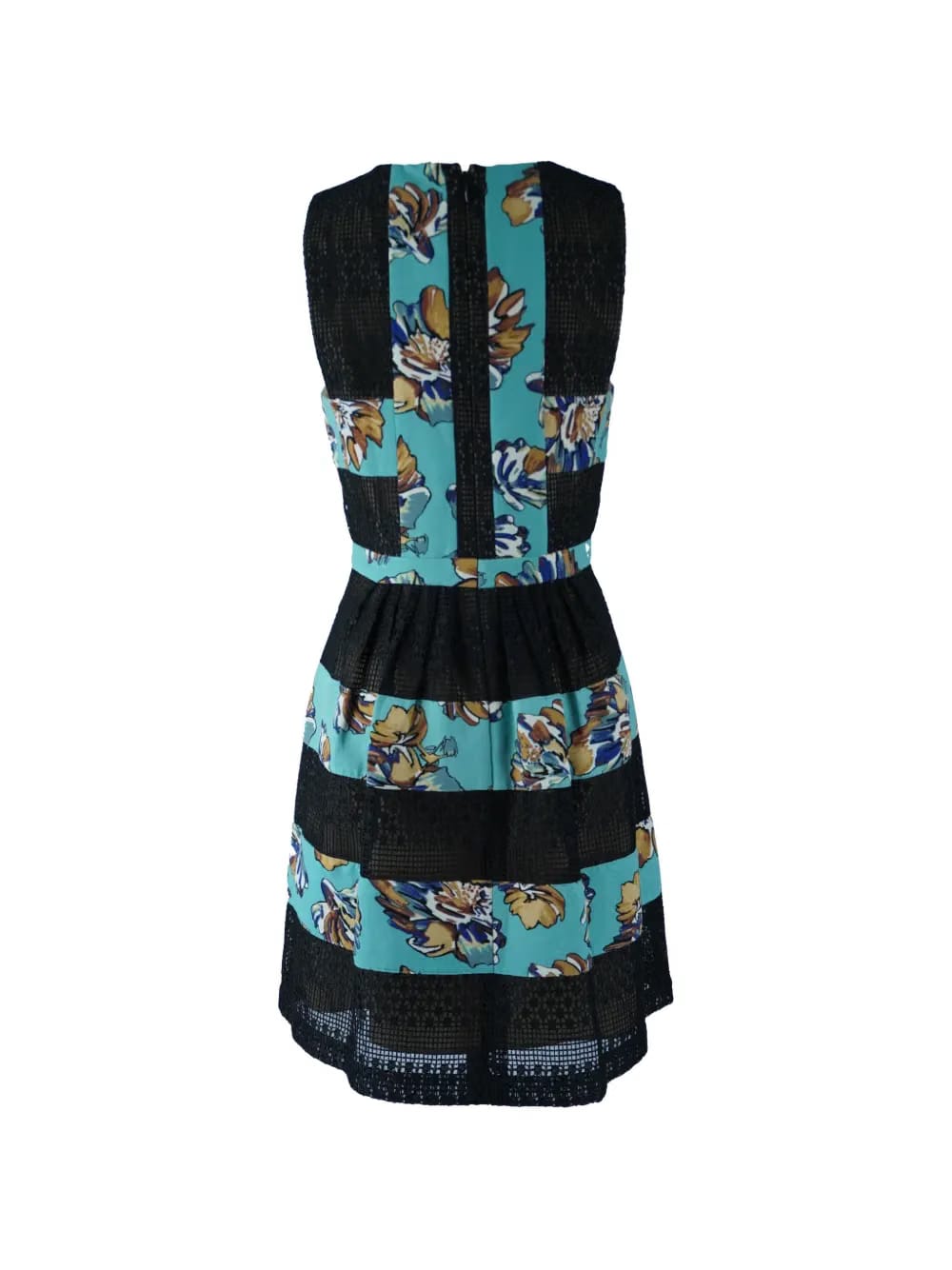 laced floral-print dress