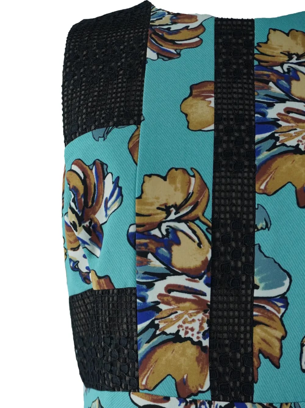 laced floral-print dress