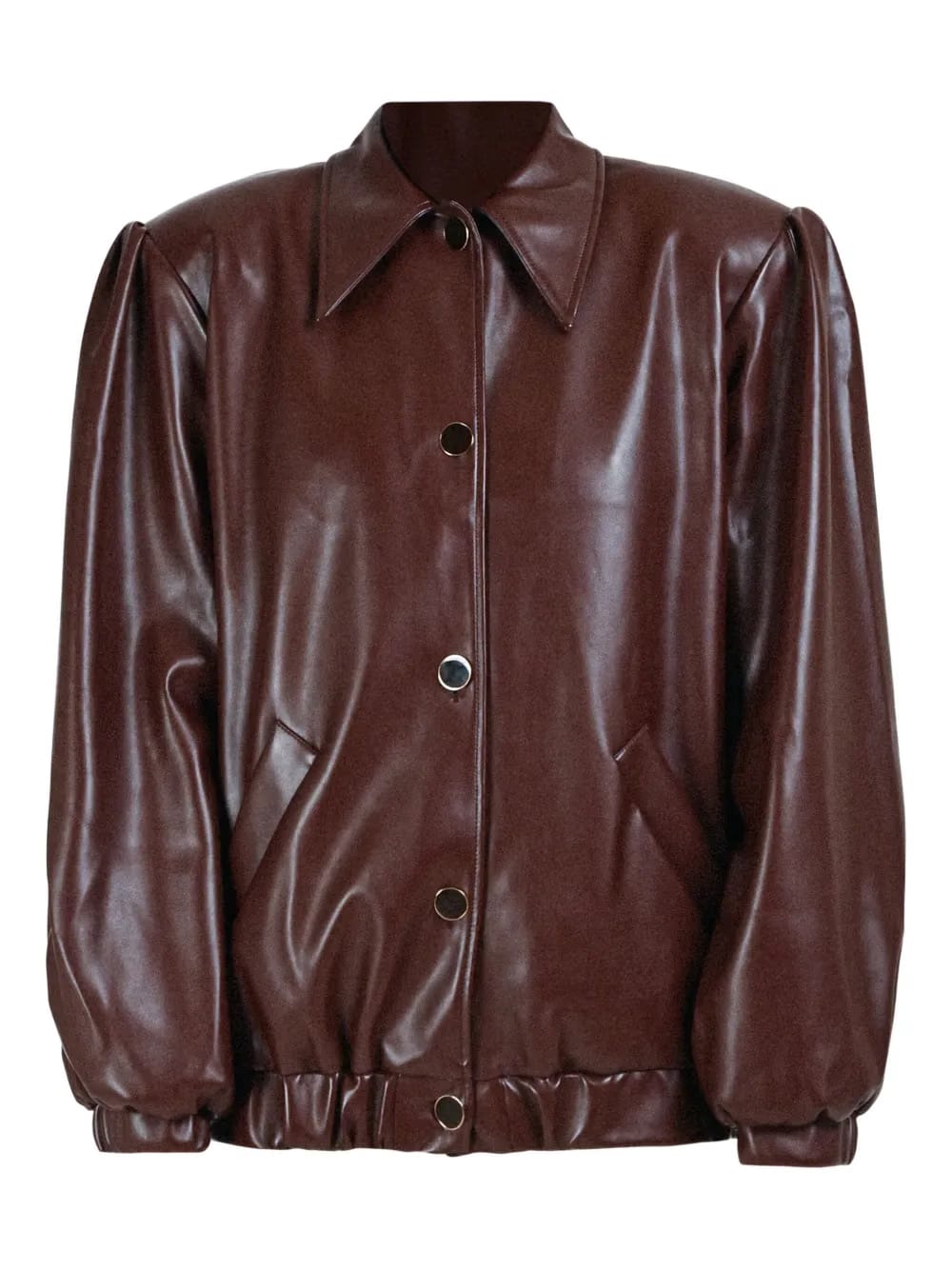 button-fastening collar-pointed jacket