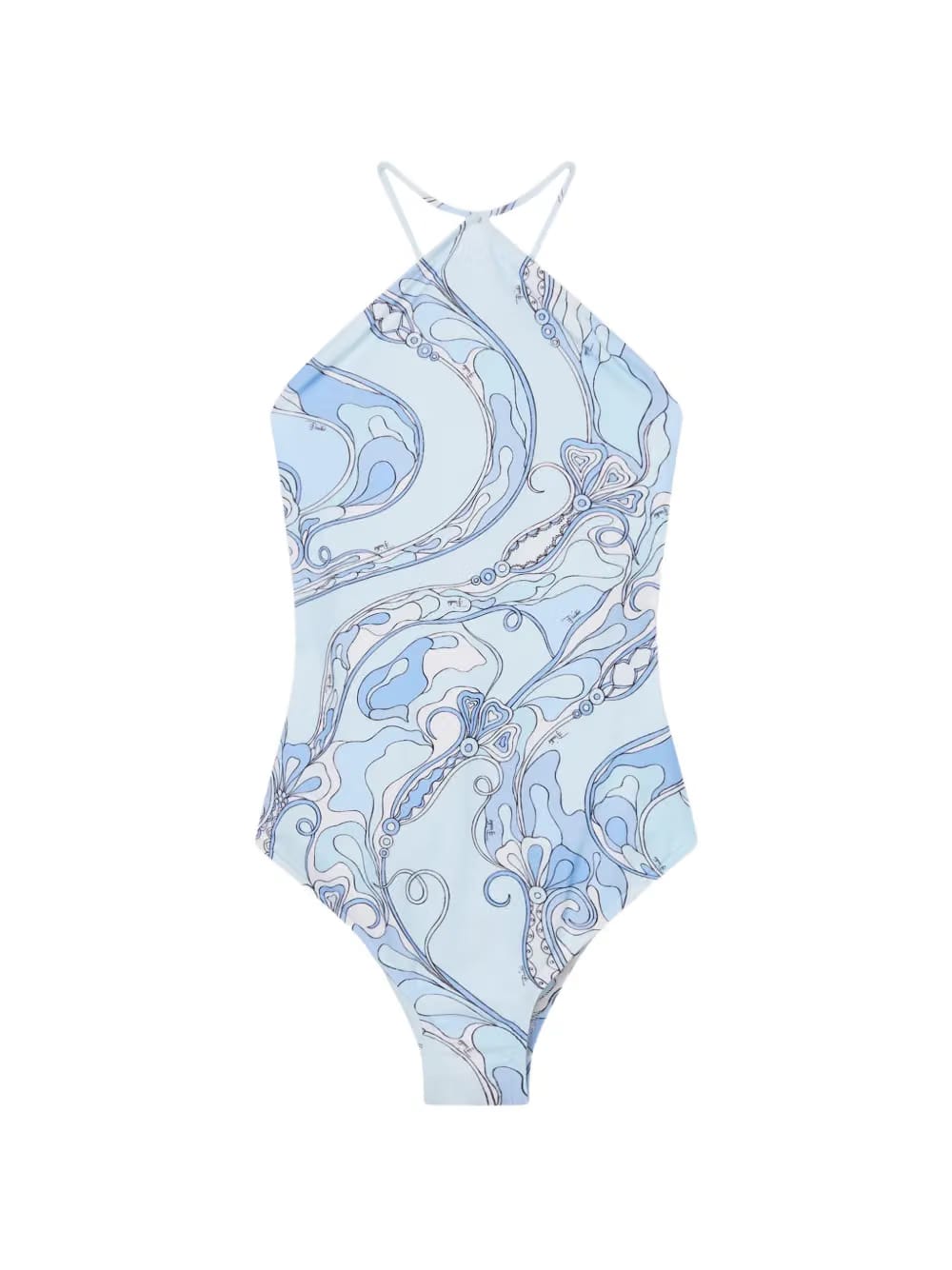 Orchidee-print cross-strap swimsuit