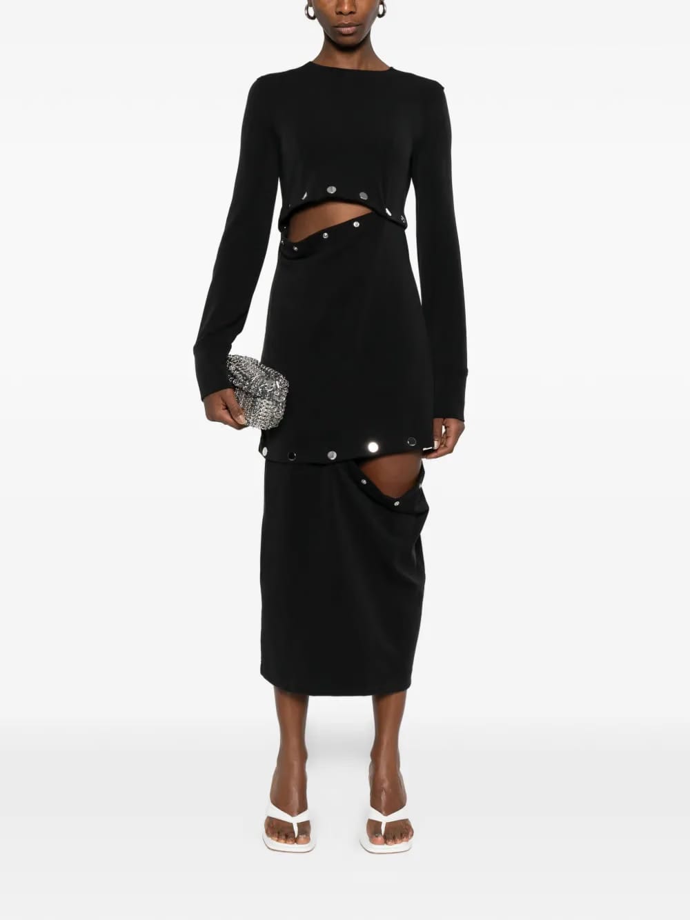 shortenable black dress