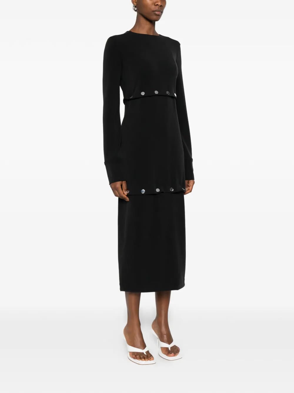 shortenable black dress