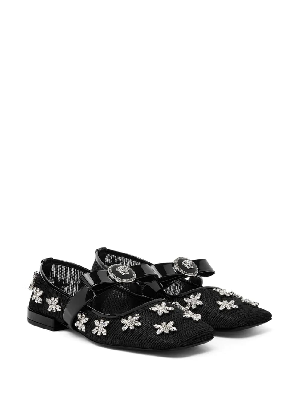 Gianni Ribbon crystal-embellishment ballerina shoes