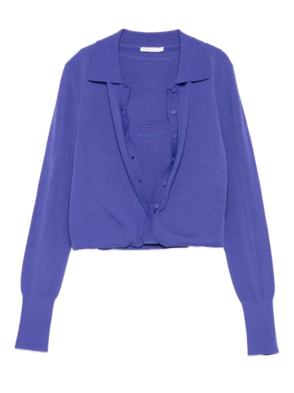 button-fastening wool cardigan