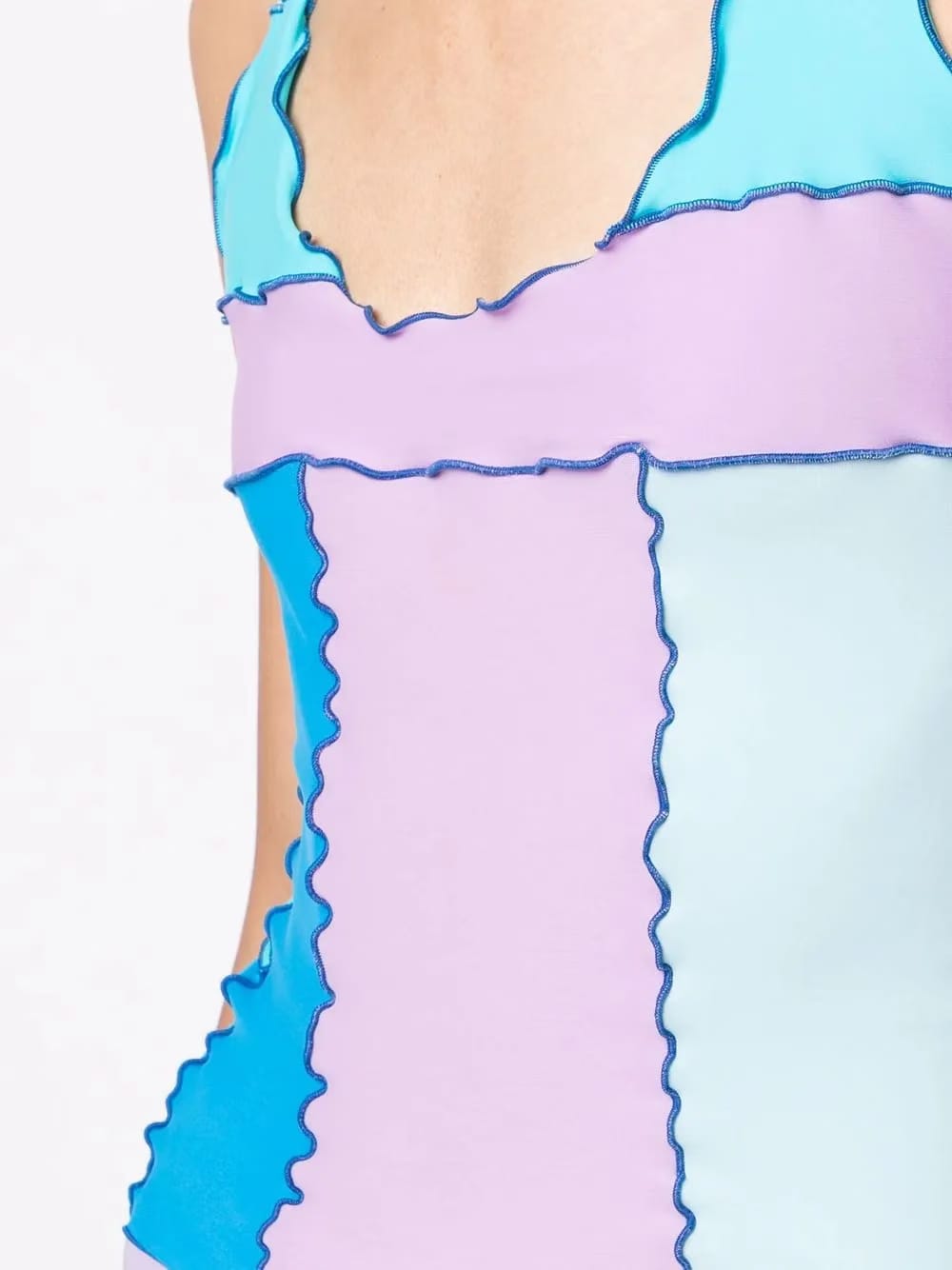 colour-block halter-neck top