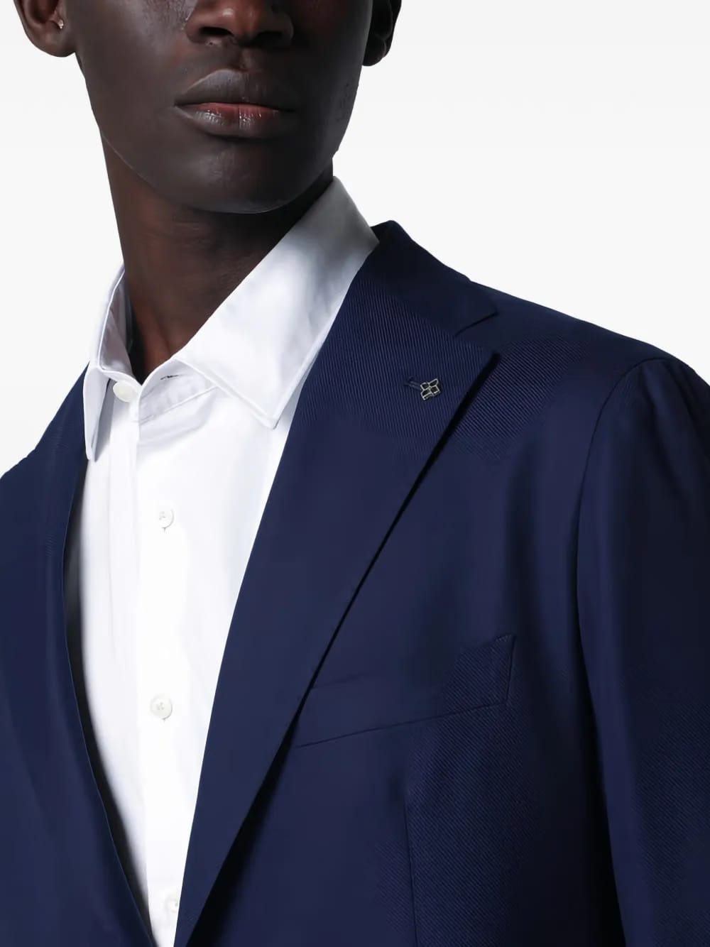 blue single-breasted blazer
