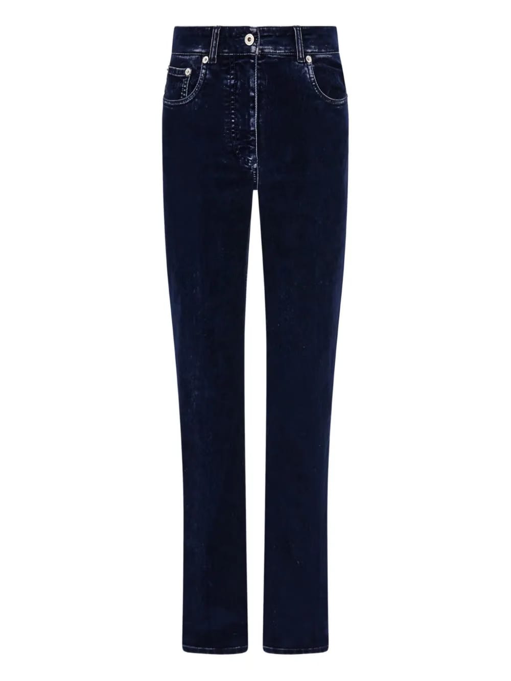 flocked five-pockets trousers