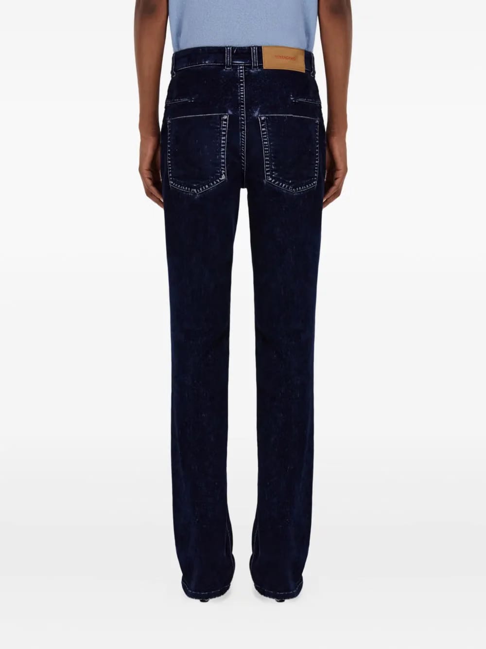 flocked five-pockets trousers