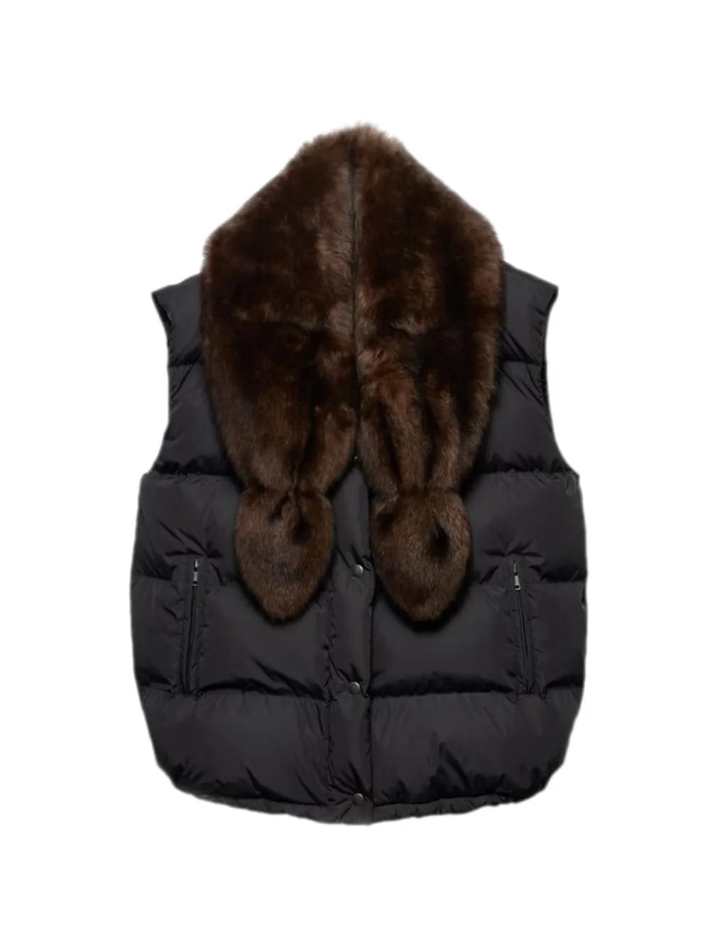 shearling triangle-logo down gilet
