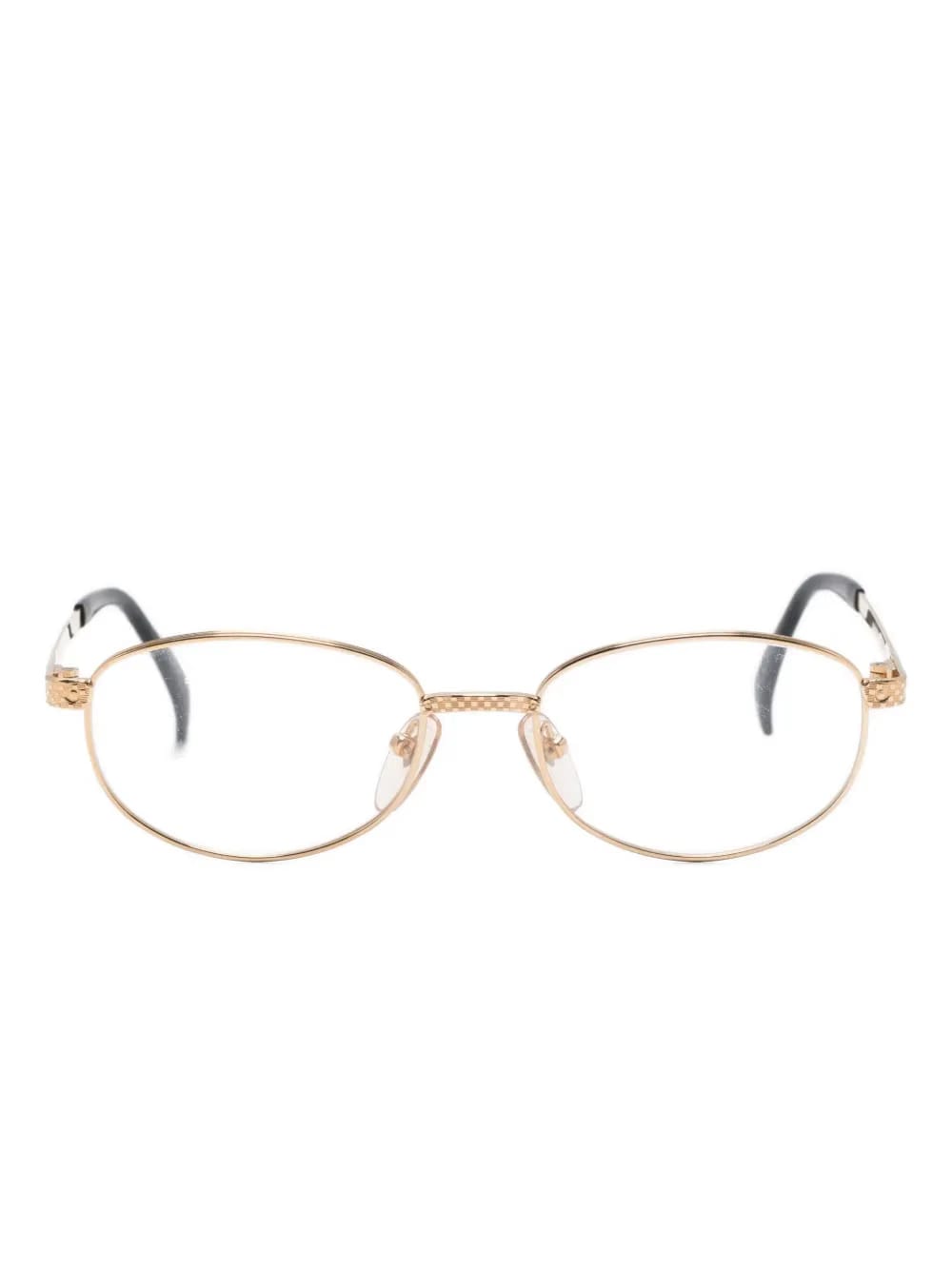 logo-engraved oval glasses